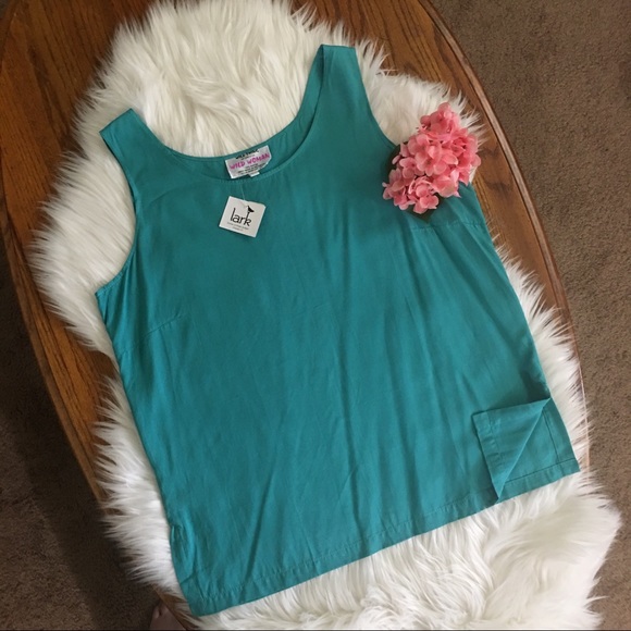 ✨RESERVED!✨WILD THING Sleeveless Teal Tank Blouse - Picture 4 of 7